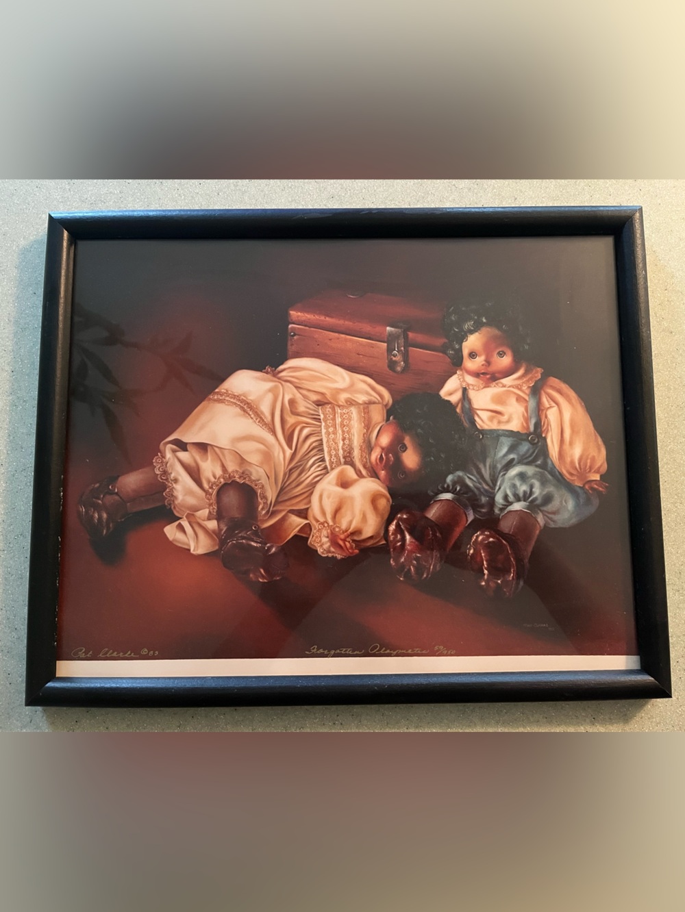 Framed Vintage Dolls Art Print "Forgotten Playmates" 1983